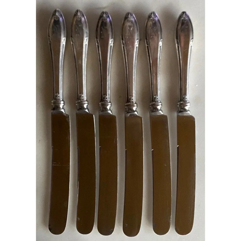 SET 6 DINNER KNIVES! Vintage GORHAM silverplate: PROVIDENCE pattern Monogram 
